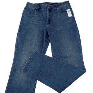 Old Navy Women's Wow High Rise Straight Leg Jeans Size 10 Medium Wash Stretch